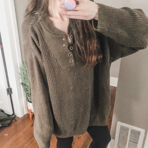 Eddie Bauer Sweaters - Chunky Fisherman Knit Oversized Teddy Sweater a4*